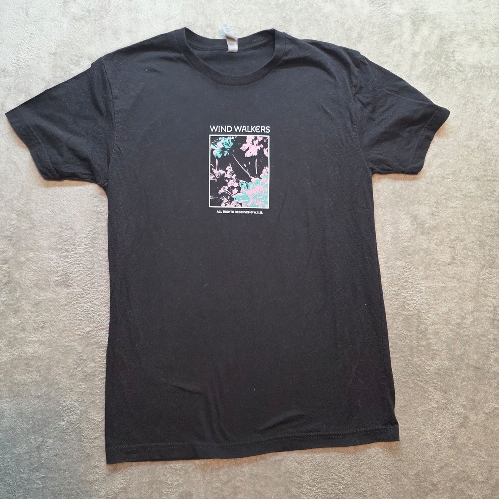 Wind Walkers Shirt Mens M Black What If I Break Floral Graphic T-Shirt Band